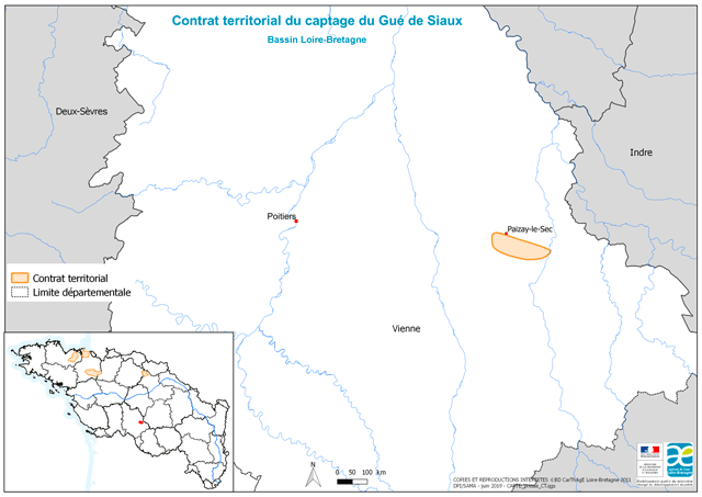 Localisation du contrat territorial du Gué de Sciaux